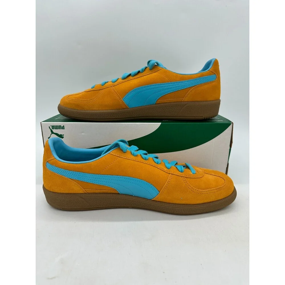 Puma Palermo Men's Size 13 orange Blue Suede Athletic Shoes 396463 13